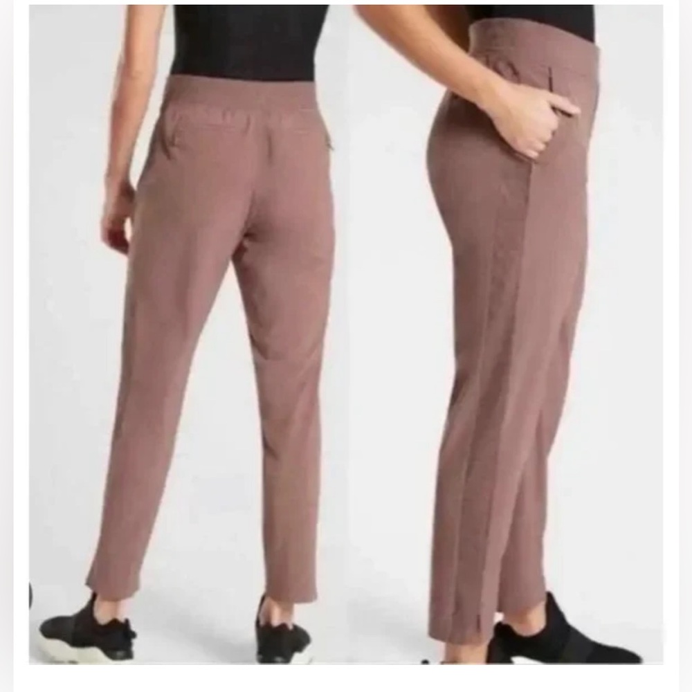 Athleta Brooklyn mid rise pant, dusty rose/tan color